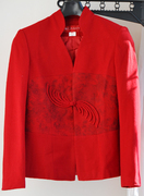 年末福利库存样品中国红系列民族风格羊毛呢外套节日喜庆女装