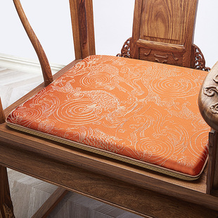 新中式坐垫古典红木沙发实木年年有余太师椅餐椅圈椅防滑垫座椅垫