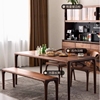 北美黑胡桃木大板实木餐桌榫卯，日式长方形简约饭桌，书桌餐台茶桌子