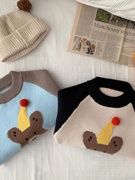 儿童拼色针织衫2-7岁冬季宝宝可爱卡通毛衣百搭打底上衣冬装DY160