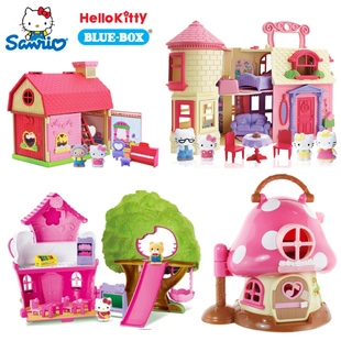 凯蒂猫植绒系列快乐的家蘑菇房子树屋游乐场趣味小屋过家家玩具