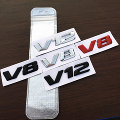 汽车立体V8金属车贴 大排量V12后尾标装饰贴叶子板侧标车身改装贴