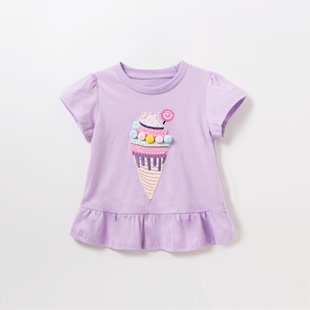 韩版女童夏季短袖T恤纯棉透气可爱裙摆洋气女宝宝衣服半袖娃娃衫