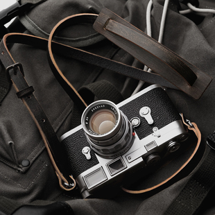 mrstone战地复古真皮相机，肩带适用徕卡q3索尼a7c相机背带