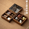 新中式胡桃木分隔食盒零食干果三层收纳盒家用高档糕点糖果摆放盘