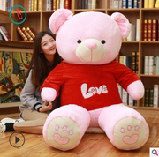 网红泰迪熊大号毛绒玩具丝带泰迪熊公仔抱抱熊布娃娃送女生日礼物