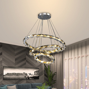 现代简约轻奢大气客厅餐厅卧室书房时尚混搭LED 水晶艺术圆圈吊灯