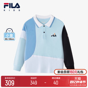 FILA KIDS斐乐童装男小童长袖T恤2024春季儿童舒适翻领上衣潮