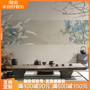 中式国风芦苇花鸟客厅墙纸卧室壁布墙布电视背景墙定制壁画无纺布