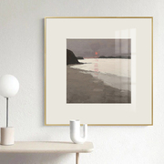 日式侘寂风高级感正方形风景抽象艺术挂画卧室客厅床头小众装饰画
