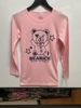春秋卡通长袖t恤粉色，小熊可爱秋衣大童装女装打底衫
