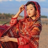 茶卡盐湖旅游拍照大西北草原沙漠防晒丝巾海边复古围巾披肩两用女