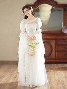 梵娜仙衣原创设计法式轻婚纱礼服2024新娘出门纱齐地小个子