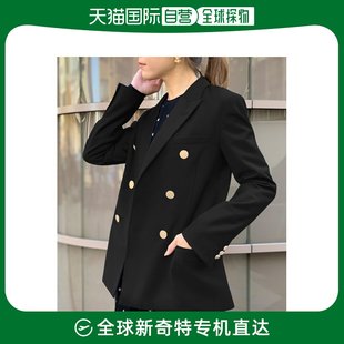 日本直邮ELFRANK 女士中长款宽松双排扣西装外套 优雅休闲风格 春