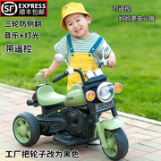 儿童电动摩托车带遥控三轮车宝宝可坐充电玩具车小孩1-4岁电摩托