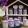 甜美梦幻紫色系婚礼甜品，台纸杯蛋糕装饰插件，结婚快乐love插牌