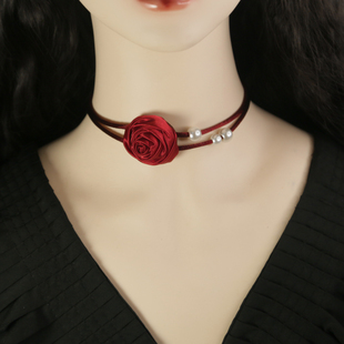 高级感项链花朵锁骨颈链choker脖子饰品魅力项圈网红项圈