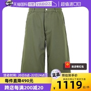 自营KENZO男士夏季军绿色宽松直筒五分裤休闲短裤