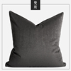 样板房/简约现代客厅靠包靠垫/深灰色素色压纹纹理绒面抱枕大方枕