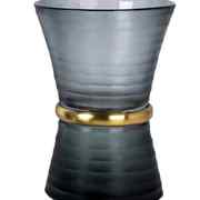 烟灰色玻璃花瓶艺术摆件台面装饰品 细腰插花器吹制花瓶高品质感