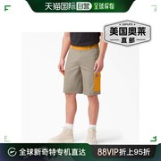 Dickies 混合材质工装短裤，11 英寸 - 沙漠沙色/亮黄色 (cbo)