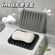 简约硅胶肥皂盒沥水架，香皂防滑垫家用卫生间浴室免打孔吸盘香皂托