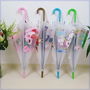 创意小清新poe磨砂透明雨伞，可爱学生伞8骨长柄自动透明伞