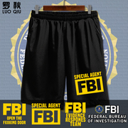 美联邦调查局FBI特工探员电影电视剧周边速干黑色短裤子男5五分裤