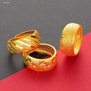 越南沙金戒指男女士，镀黄金指环，活口久女款