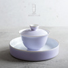圣山手工紫霞陶瓷盖碗，景德镇整套套装功夫茶具，茶杯泡茶碗泡茶器