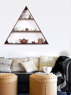 中式三角架家用创意博古架客厅电视墙置物架古董展示架茶具收纳架