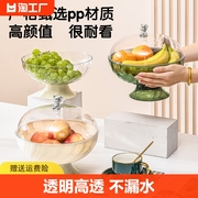 果盘客厅茶几家用盛物沥水带底座轻奢高档2023结婚果盘零食盘