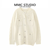 MMC 欧货法式小香风重工轻奢口袋中长款羊毛针织开衫外套上衣女新