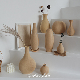 花瓶摆件客厅插花复古高级感木质日式干花木制装饰品餐桌小众艺术