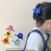 韩版彩色花朵抓夹儿童甜美可爱宝宝头饰发饰，女童发抓后脑勺发夹