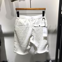 夏季亚麻料白色修身短裤