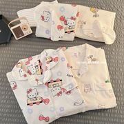 hellokitty睡衣女长袖，纯棉2023年春秋可爱少女，日系家居服套装