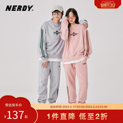 nerdy2022年韩国潮牌秋季明星同款星星logo圆领，情侣卫衣男套装女