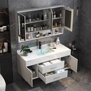 岩板浴室柜组合大理石洗脸盆，柜洗手尺洗漱台卫生间盆盆黑色60台