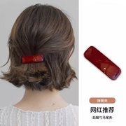 韩版红色新年款短发，半扎发发卡甜美可爱百搭盘发夹，马尾夹头饰发饰