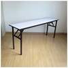 白色钢木条形会议长条桌子，简易折叠长方形酒店，ibm桌培训自助餐台