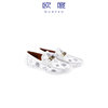 OUHTEU/欧度男士皮鞋一脚蹬印花logo牛皮革材质休闲风春季