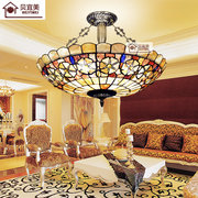 贝宜美贝壳欧式地中海卧室客厅灯美式古典蒂凡尼风格艺术吊灯