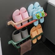 浴室拖鞋架免打孔鞋架家用毛巾架鞋架子简易多层厕所卫生间置物架