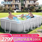  INTEX新26784长方形3米管架水池套装儿童玩具游家庭泳池养鱼