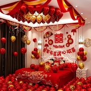 婚房布置套装气球男方房间，卧室背景墙装饰婚礼新房子(新房子)婚庆用品大全