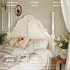 法式实木床白色现代简约奶油风公主卧室1.8米1.5米双人床美式复古