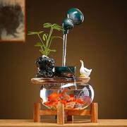。迷你鱼缸小型自循环免换水懒人生态鱼缸办公桌面造景全套小水族