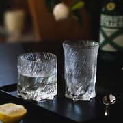 岩石造型玻璃水杯 烈酒威士忌杯 宅寂风茶杯饮料杯中复古日式咖啡