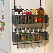 冰箱置物架侧面边收纳挂架免打孔厨房保鲜膜多功能调料品多层架子
